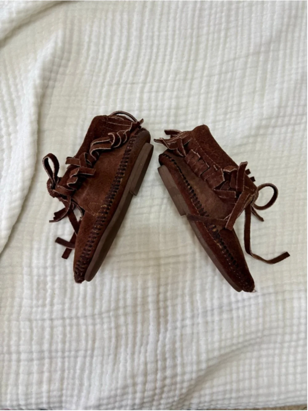 Baby Unbranded Brown Moccasins suede Leather